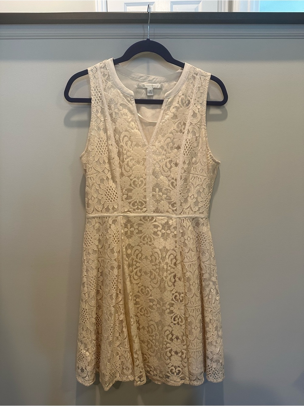 Lauren Conrad Cream Lace Sleeveless Dress